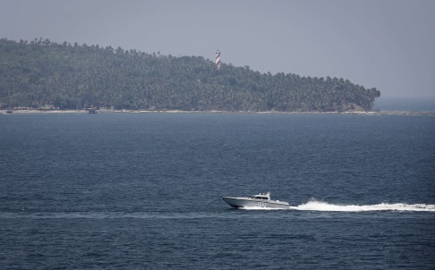 An Indian Navy boat patrols in the waters of the Andaman Sea. Photo: Reuters