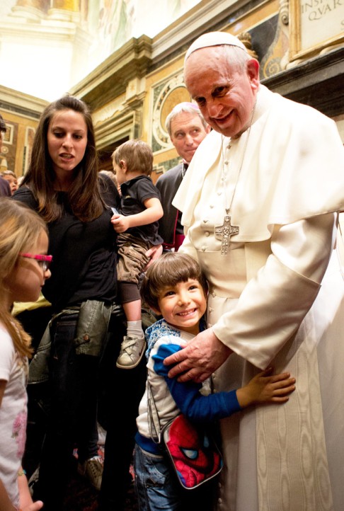 Pope Francis during a meeting with Italy's Pro-Life Movement "Movimento per la Vita". Photo: AFP