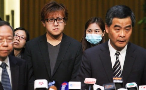 Chief Executive CY Leung speaks at a press conference held this afternoon. Photo: Felix Wong