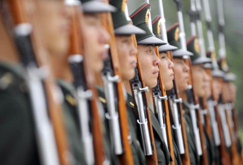 Soldiers of the Guards of Honour at a Beijing barracks. Photo: AFP