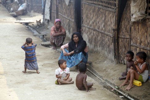 Rohingya Muslims at a camp for Muslim refugees in Sittwe, Rakhine state, western Myanmar. Photo: AP