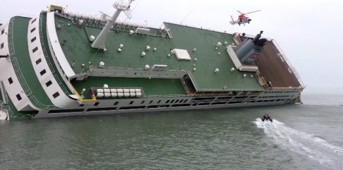 The capsized ferry Sewol. Photo: EPA