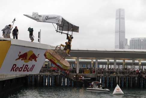 A participant  "We Come In Peace" at the Red Bull Flugtag event. Photo: Edward Wong