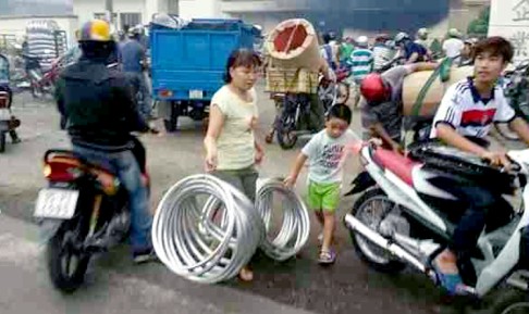 A handout photo from a Hanoi resident shows alleged looting after the riots in Binh Duong. Photo: SCMP Pictures