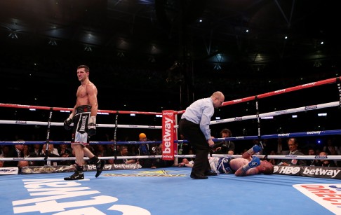 George Groves is out for the count. Photo: AP