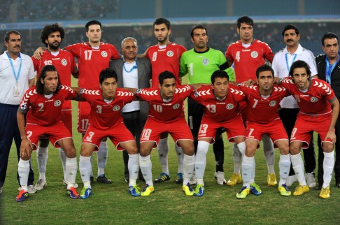 Afghanistan's national team at a tournament in New Delhi in 2011. Their failed campaign for World Cup 2014 is featured in the book. Photo: AFP