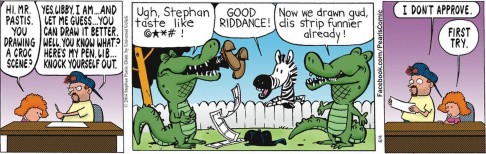 Calvin and Hobbes' Bill Watterson drew the middle panel of this strip - for fun, and for a good cause.