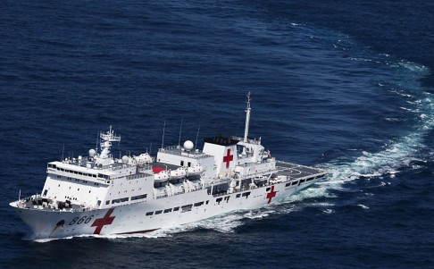 The fleet includes the hospital ship Peace Ark. Photo: China Foto Press