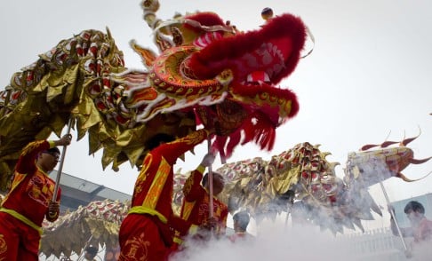 The lion dance. Photo: Xinhua