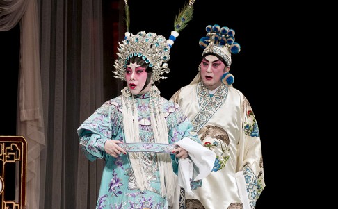 Cantonese opera at the West Kowloon Bamboo Theatre. Photo: AFP