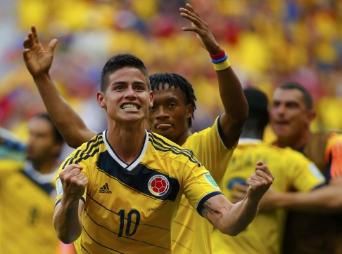 James Rodriguez (left) has scored twice for Colombia. Photo: Reuters 