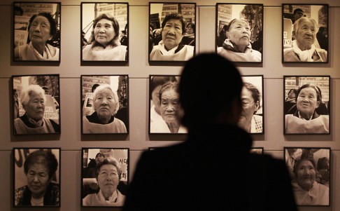 Portraits of late former comfort women who were forced to serve for the Japanese troops as a sexual slave during the second world war. Photo: AP