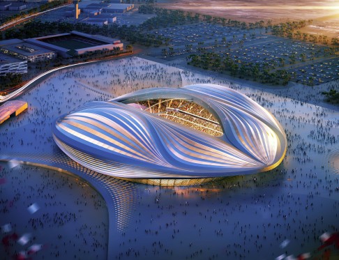 A computer-generated image shows the stadium to be built in Al-Wakrah for Qatar's 2022 World Cup. Photo: AFP 