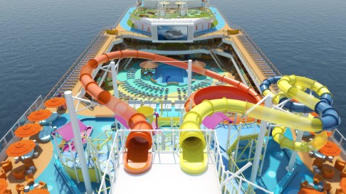 Carnival Magic's top-deck waterpark.