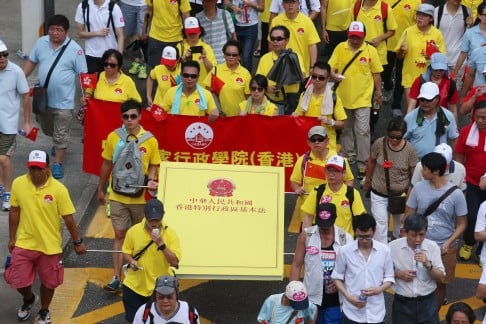 Mainlanders were said to have been brought in for the march. Photo: K. Y. Cheng