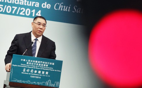 Dr Fernando Chui Sai-on has been Macau's chief executive since 2009. Photo: Dickson Lee