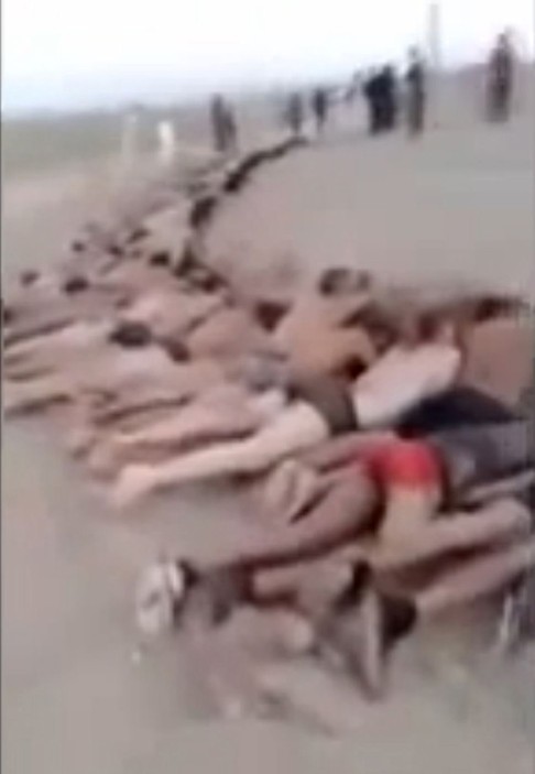 A video still shows the dead Syrian soldiers. Photo: AFP
