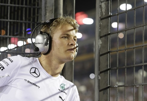 Mercedes' Nico Rosberg was forced to watch the race from the pit lane after car problems brought his Singapore Grand Prix to a premature end. Photo: AP