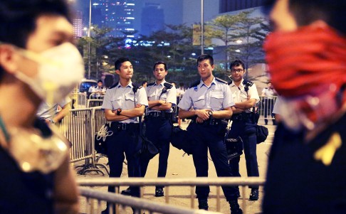 Police in Tamar. Photo: Felix Wong