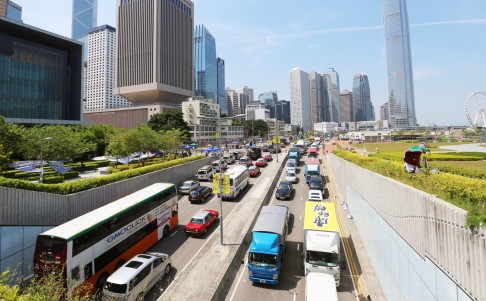 Traffic in Admiralty Monday noon. Photo: David Wong