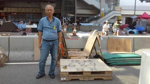 Protester Chan Wing-fai in Admiralty. Photo: Jeffie Lam