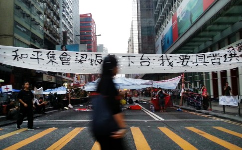 Signs of activity at the protest camp in Mong Kok. Photo: Danny Mok