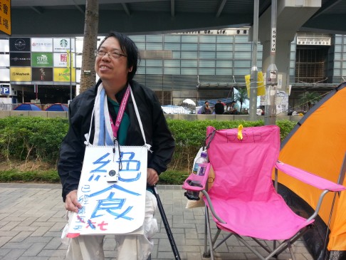Former government surveyor Benny Mok went on hunger strike for democracy. Photo: Peter So