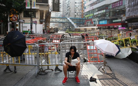 Protest sites in Causeway Bay were largely calm. Photo: Robert Ng