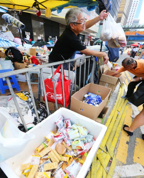 Protesters are well-stocked with supplies. Photo: David Wong