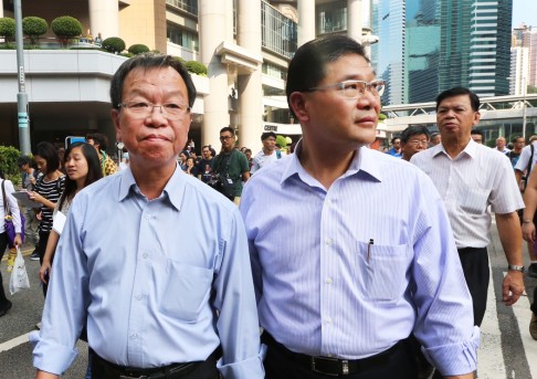 Suen Kai-cheong and Yip Wing-shing visit Admiralty. Photo: David Wong