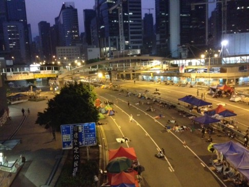 Admiralty in the early hours of Wednesday. Photo: Eddie Lee