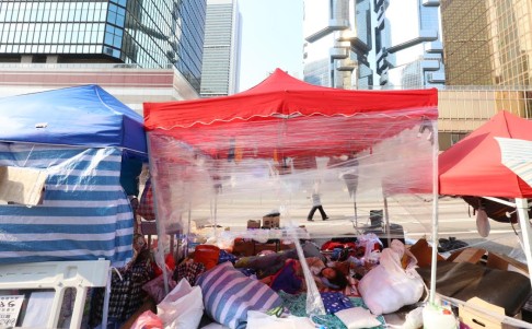Protesters in Admiralty on Wednesday. Photo: David Wong