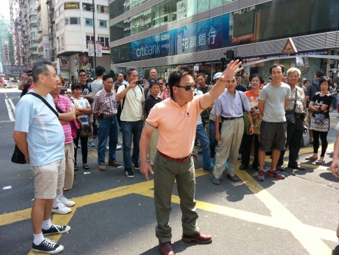 Occupy protests are costing small businesses in Mong Kok money, says this man. Photo: Thomas Chan