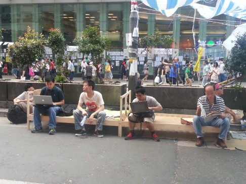 Protesters take a rest. Photo: Thomas Chan
