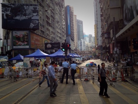 A barricade in Causeway Bay. Photo: Silvio Carillo