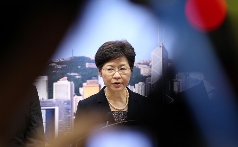 Chief Secretary Carrie Lam speaks about the latest situation on Occupy Central. Photo: Edward Wong