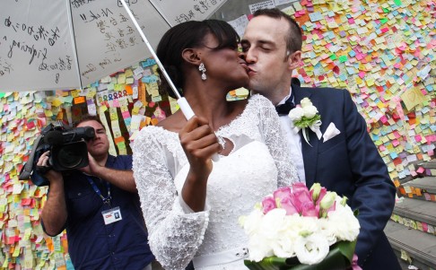 French couple Adrien and Florbella just married. Photo: Dickson Lee