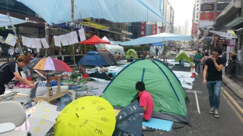 The scene at the main protest camp in Mong Kok. Photo: Thomas Chan