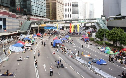 The scene in Admiralty this morning. Photo: Dickson Lee