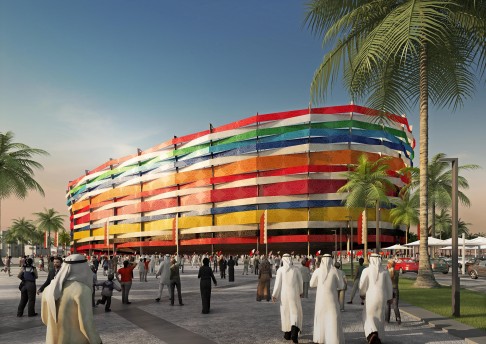 An artist's impression of what the proposed new Al-Gharafa Stadium in Doha, Qatar, would like for the Fifa 2022 World Cup. Photo: EPA