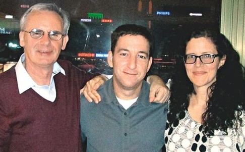 The Guardian's Ewen MacAskill and Glenn Greenwald, and documentary-maker Laura Poitras. Photo: GDN