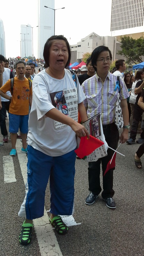 Is Washington behind Occupy Central? This woman suspects so. Photo: Shirley Zhao