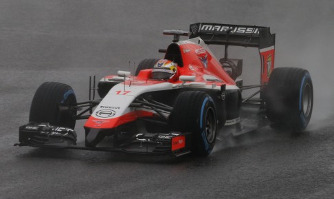 Marussia driver Jules Bianchi of France steers his car during the Japanese Formula One Grand Prix at the Suzuka Circuit.