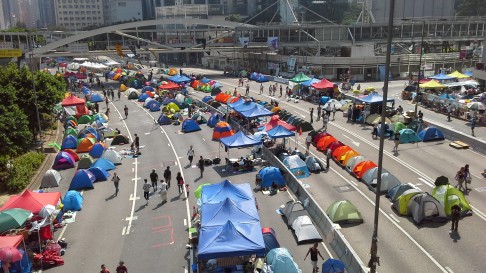 Occupy Admiralty on Sunday morning. Photo: Shirley Zhao