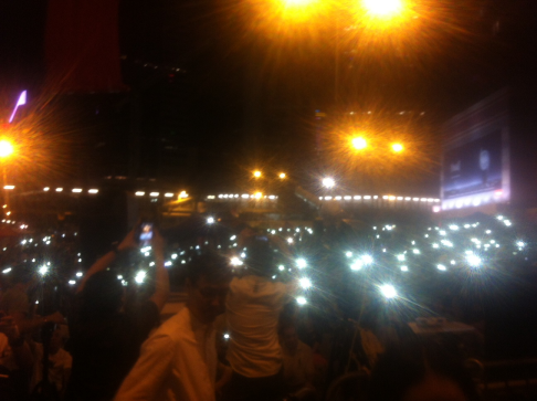 Another "sea of lights" on Harcourt Road. Photo: Tony Cheung