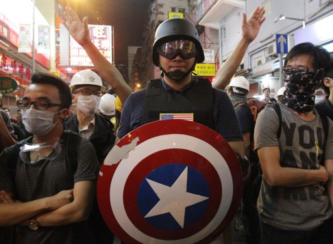 Police are not keen on Occupy cosplay. Photo: Dickson Lee