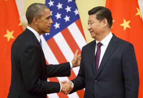 Obama and Xi held a joint press conference in Beijing. Photo: AP