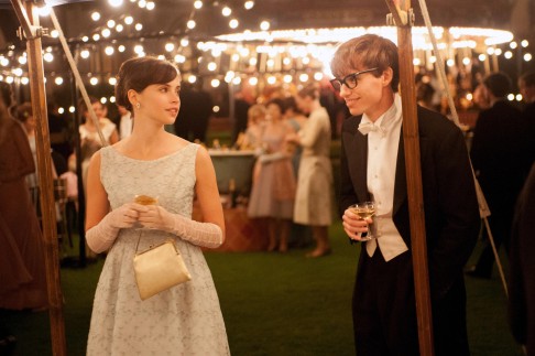 MEETING OF MINDS: Felicity Jones and Eddie Redmayne (above, top) in scenes from the film. Photo: MCT