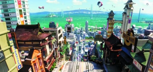 A rendering of San Fransokyo from Big Hero 6.