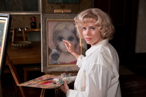 Kitsch pickings: Amy Adams (above) and with Christoph Waltz (top) in scenes from the film.